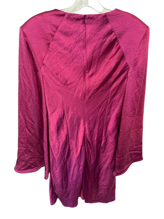 Elliatt Size M Magenta Shoulder Pad Cowl Neck Long Sleeve Back Zip Dress Magenta / M