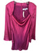 Elliatt Size M Magenta Shoulder Pad Cowl Neck Long Sleeve Back Zip Dress Magenta / M