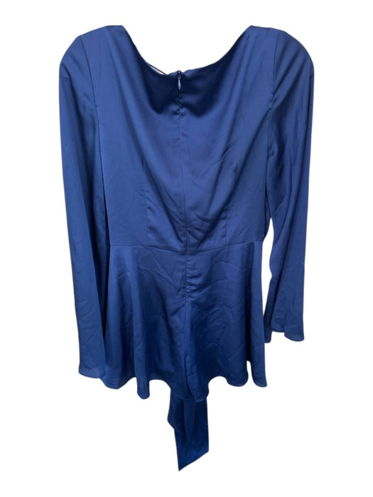 Keepsake Size M Navy Polyester Long Wide Sleeve Cowl Neck Back Zip Dress Navy / M