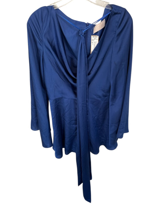 Keepsake Size M Navy Polyester Long Wide Sleeve Cowl Neck Back Zip Dress Navy / M