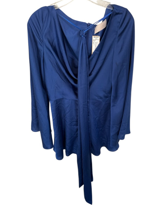 Keepsake Size M Navy Polyester Long Wide Sleeve Cowl Neck Back Zip Dress Navy / M
