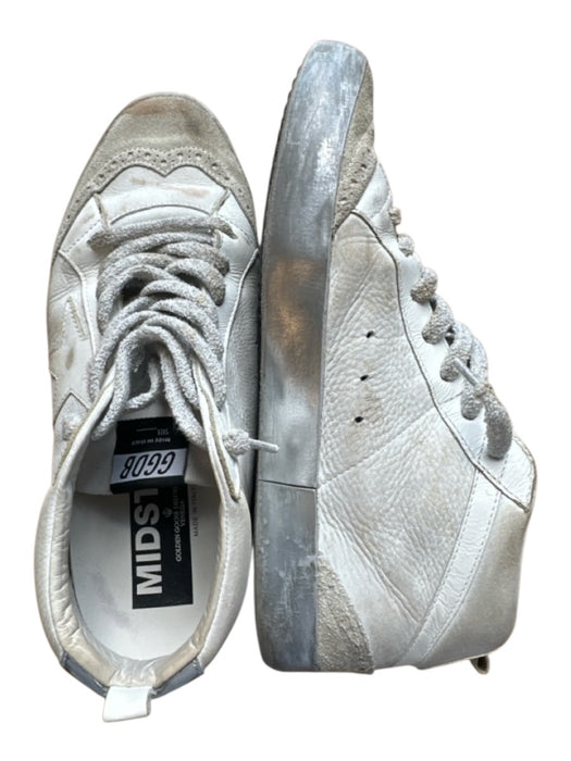 Golden Goose Shoe Size 40 White & Grey Leather Suede Accent Star Sneakers White & Grey / 40