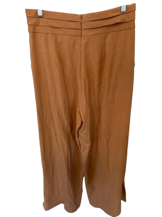 Keepsake Size L Tan Polyester Blend High Waist Pleat Wide Leg Back Zip Pants Tan / L