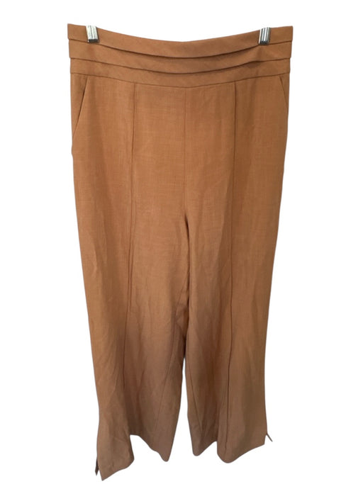 Keepsake Size L Tan Polyester Blend High Waist Pleat Wide Leg Back Zip Pants Tan / L