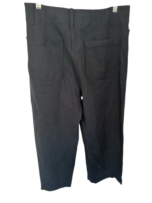 Maeve Size 31T Black Rayon Blend High Waist Wide Leg Pants Black / 31T