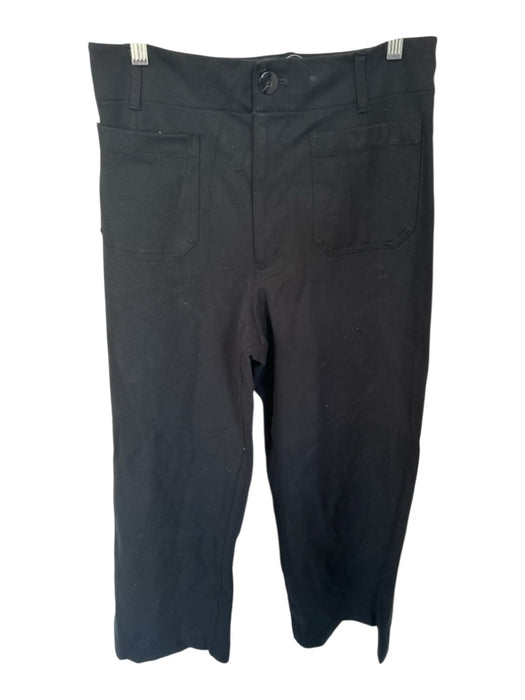Maeve Size 31T Black Rayon Blend High Waist Wide Leg Pants Black / 31T