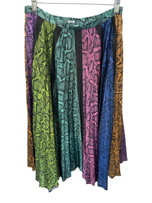 Delfi Collective Size M Black & Multi Side Zip Snake Print Acordian Pleats Skirt Black & Multi / M