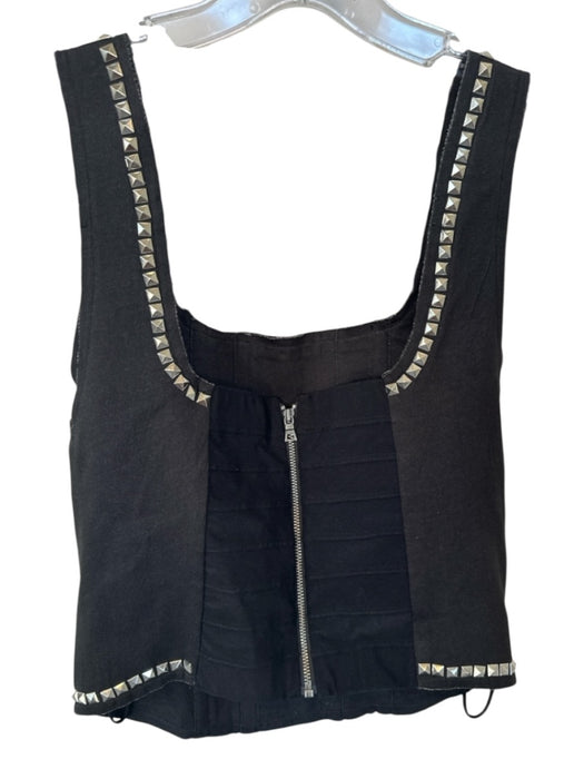 Alice & Olivia jeans Size 8 Black & Red Cotton Corset Studded Sleeveless Top Black & Red / 8