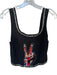 Alice & Olivia jeans Size 8 Black & Red Cotton Corset Studded Sleeveless Top Black & Red / 8