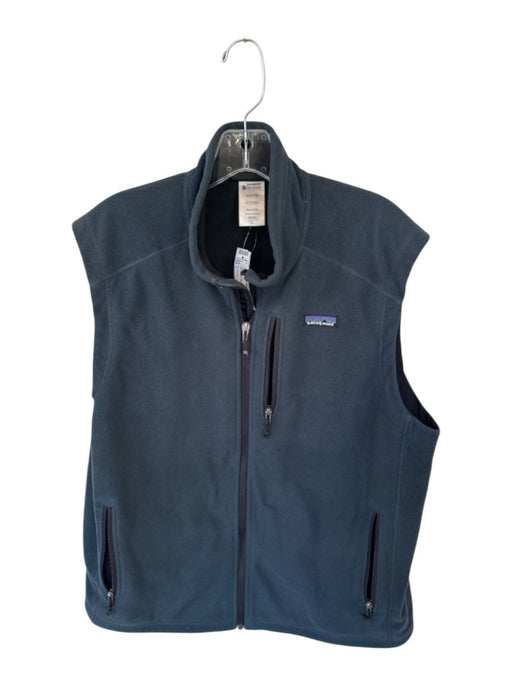 Patagonia Size L Navy Polyester fleece Full Zip Athletic Men's Vest Navy / L