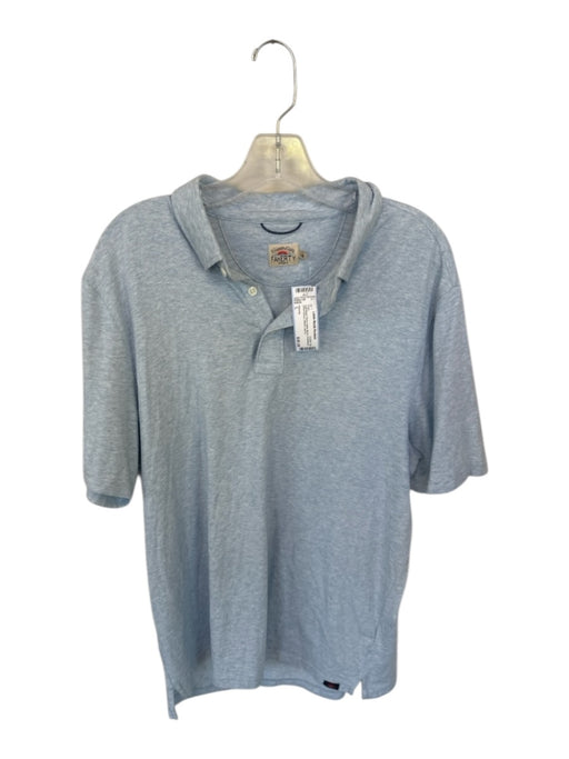 Faherty Size L Light blue Pima Cotton Blend Heathered Men's Polo Light blue / L