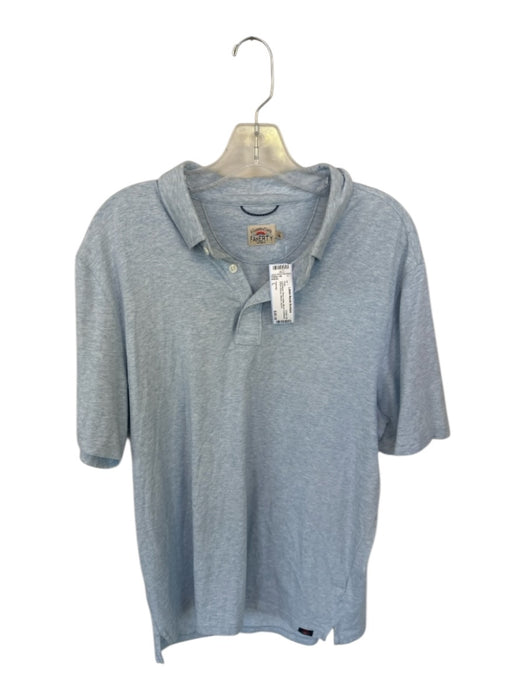 Faherty Size L Light blue Pima Cotton Blend Heathered Men's Polo Light blue / L