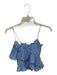 Cinq a Sept Size XS Blue & White Cotton Spaghetti Strap Striped Smocked Top Blue & White / XS