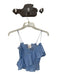 Cinq a Sept Size XS Blue & White Cotton Spaghetti Strap Striped Smocked Top Blue & White / XS