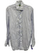 Sid Mashburn Size Est L White & Blue Cotton Grid Button Up Long Sleeve Shirt White & Blue / Est L