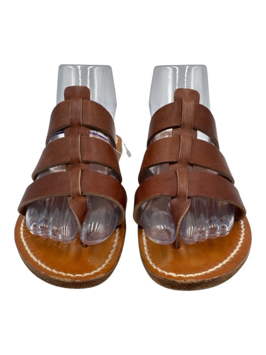 Kjacolis Shoe Size 38 Brown Leather Strappy Sandals Brown / 38