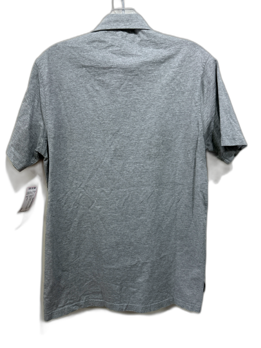 Peter Millar Size M Gray Cotton Solid Polo Men's Short Sleeve Gray / M