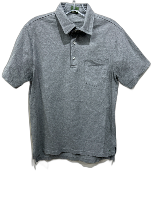 Peter Millar Size M Gray Cotton Solid Polo Men's Short Sleeve Gray / M
