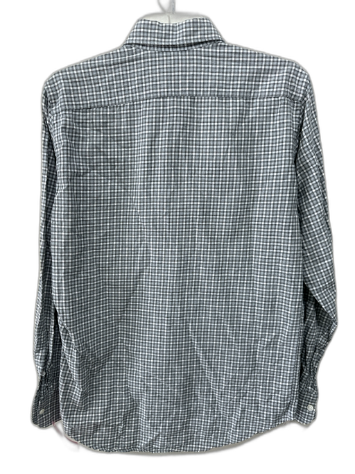 Canali Size M Blue & Brown Cotton Plaid Button Up Men's Long Sleeve Shirt Blue & Brown / M