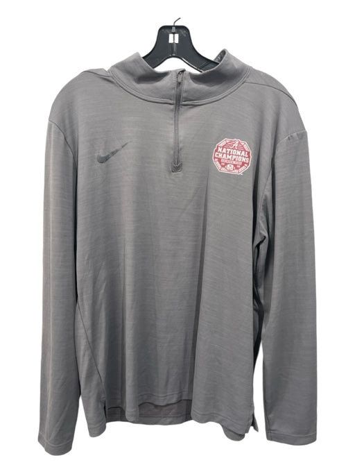 Nike Size M Gray Synthetic Solid Quarter Zip Men's Long Sleeve Shirt M