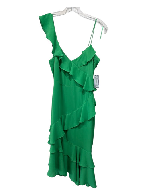 Likely Size 2 Lime Green Polyester Sleeveless Solid Ruffle Detail Dress Lime Green / 2