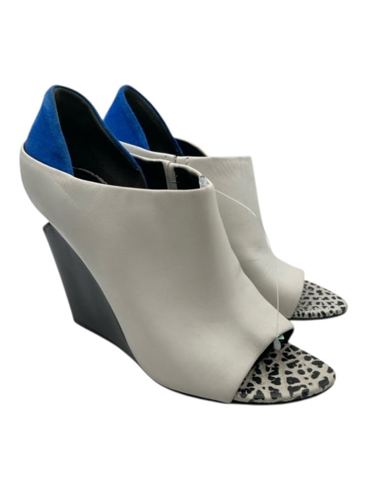 Alexander Wang Shoe Size 37 White, Blue, Black Leather Fabric Block Wedges White, Blue, Black / 37