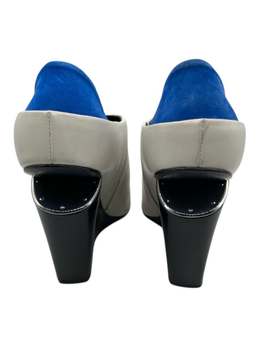 Alexander Wang Shoe Size 37 White, Blue, Black Leather Fabric Block Wedges White, Blue, Black / 37