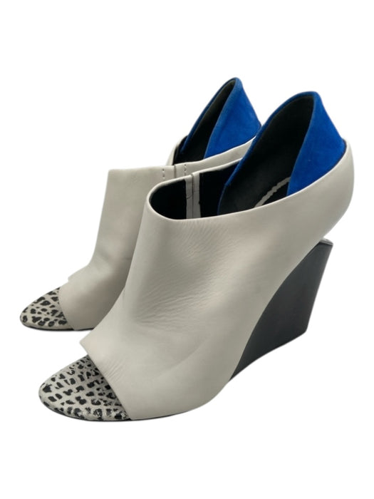 Alexander Wang Shoe Size 37 White, Blue, Black Leather Fabric Block Wedges White, Blue, Black / 37