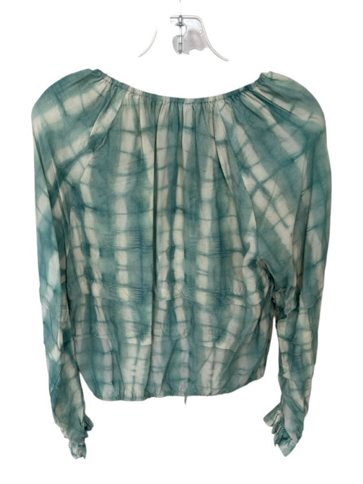 Marie Oliver Size XS Coral & White Viscose Scrunch Detail Long Sleeve Tie Top Coral & White / XS