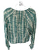 Marie Oliver Size XS Coral & White Viscose Scrunch Detail Long Sleeve Tie Top Coral & White / XS