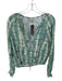Marie Oliver Size XS Coral & White Viscose Scrunch Detail Long Sleeve Tie Top Coral & White / XS