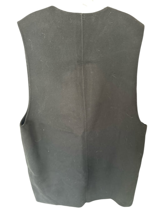 COS Size 14 Black Wool Blend V Neck Midi Sleeveless Shift Dress Black / 14