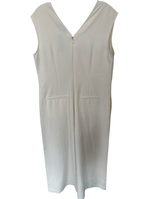 Marina Moscone Size 14 Cream Polyester Blend Back Zip V Neck Pants Romper Cream / 14