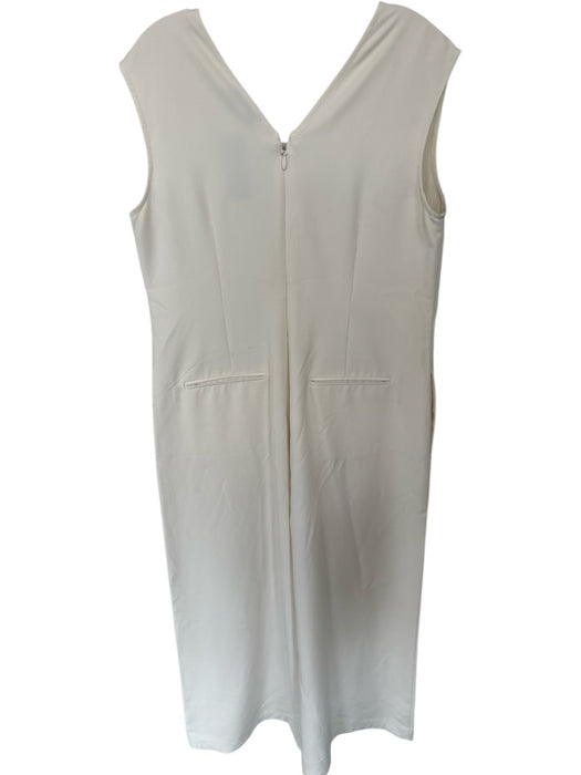 Marina Moscone Size 14 Cream Polyester Blend Back Zip V Neck Pants Romper Cream / 14