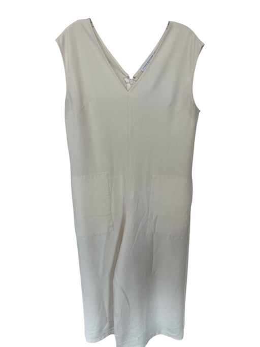 Marina Moscone Size 14 Cream Polyester Blend Back Zip V Neck Pants Romper Cream / 14