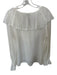 Show Me Your Mumu Size M White Polyester Sheer Ruffles Button Lace Detail Top White / M