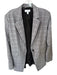 Nordstrom Size L Grey Plaid Long Sleeve One Button Long Jacket Grey / L