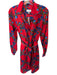 J Crew Collection Size 10 Red & Blue Polyester Collar Buttons Flowers Dress Red & Blue / 10