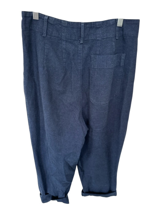 Toast Size Est 4 Navy Cropped Front & Back Pockets Belt Loops Barrel Pants Navy / Est 4