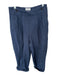 Toast Size Est 4 Navy Cropped Front & Back Pockets Belt Loops Barrel Pants Navy / Est 4