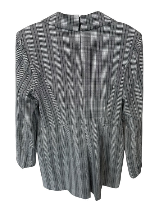 Hutch Size 12 Grey & White Polyester Blend Back Zip Plaid Pocket Detail Romper Grey & White / 12