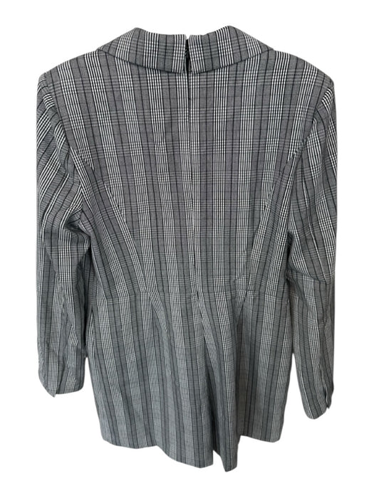 Hutch Size 12 Grey & White Polyester Blend Back Zip Plaid Pocket Detail Romper Grey & White / 12