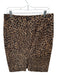 J Crew Size 12 Brown & Black Polyester Back slit Cheetah Print Midi Skirt Brown & Black / 12
