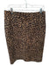 J Crew Size 12 Brown & Black Polyester Back slit Cheetah Print Midi Skirt Brown & Black / 12