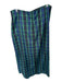 J Crew Size 12 Green & Blue Polyester Blend Plaid Gathered Back Zip Maxi Skirt Green & Blue / 12