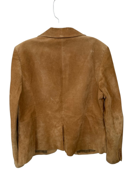 Liz&co. Size L Tan Suede Collar Front Pockets Buttons Long Sleeve Jacket Tan / L