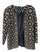 Silkland Size L Black & Brown Silk & Polyester Sequin Detail Long Sleeve Jacket Black & Brown / L