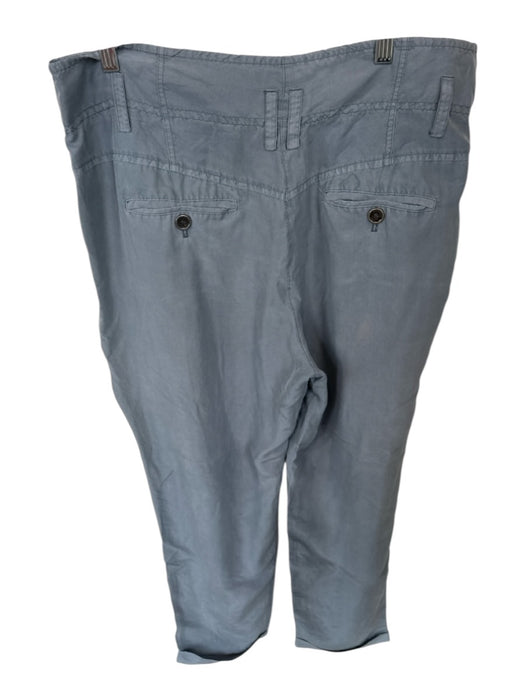 Burberry Brit Size 10 Blue Silk Pockets Buttons Belt loops Striahgt leg Pants Blue / 10