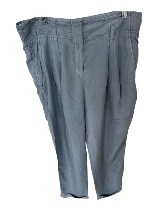 Burberry Brit Size 10 Blue Silk Pockets Buttons Belt loops Striahgt leg Pants Blue / 10