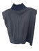 Zara Size M Black Polyester Blend Pin Stripe High Neck Shoulder Pads Top Black / M